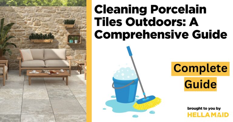cleaning porcelain tile outdoors