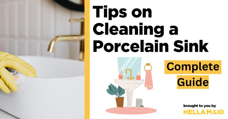 cleaning a porcelain sink