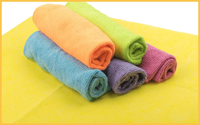damp microfiber cloth