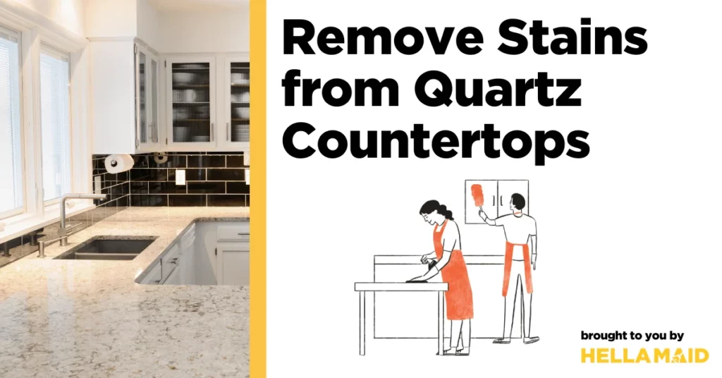 remove stains from quartz countertops