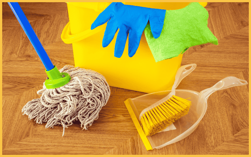 mop and cleaning materials